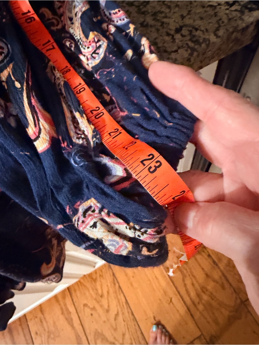 Free People Navy Floral Paisley V-Neck Tunic - Picture 10 of 11